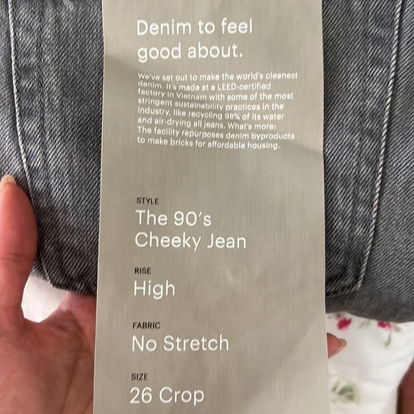 NWT Everlane 90’s Cheeky Jean in Grey sz 26 CROP - Picture 8 of 11